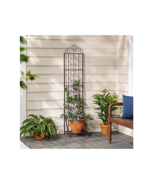 Montebello Metal Lattice Trellis with Planter Stand