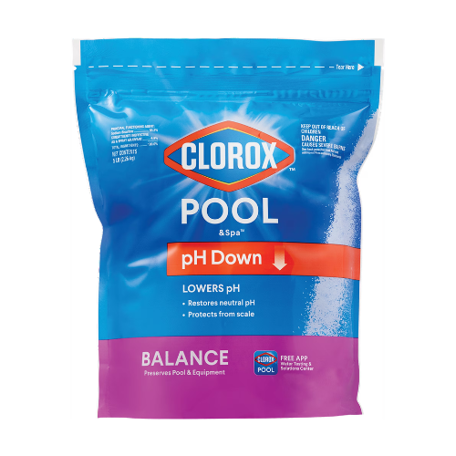 Clorox Pool&Spa pH Down, Reduces pH in Swimming Pools, 5 lb Bag, Granules