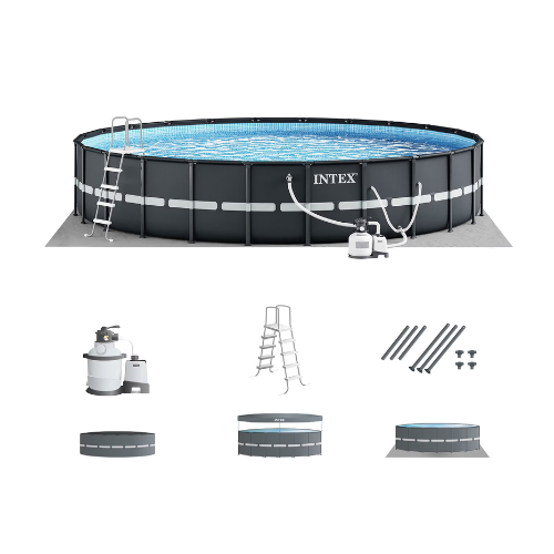 INTEX Ultra XTR 18ft x 52in Round Above Ground Pool Set, Sand Filter Pump